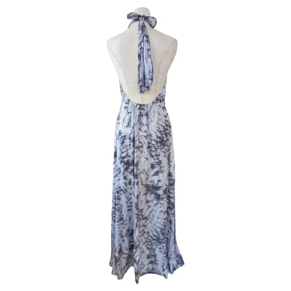 H&M Gold Label Halter Flowy Maxy Dress Size 8 - Picture 6 of 11